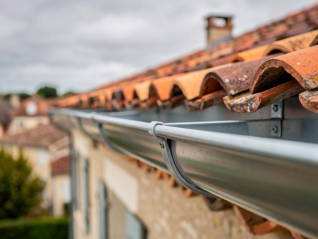 Pose de gouttière demi-ronde en zinc VMZINC à Saintes